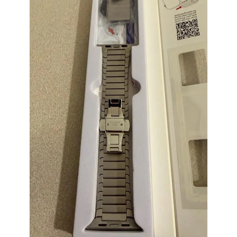 WINGLE Titanium Color Link Band for Apple Watch Stainless Steel Strap Tool New